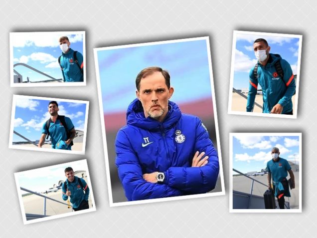 Tuchel and some members of Chelsea squad for Super Cup on Wednesday