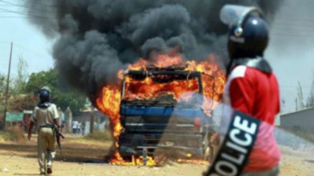 Violence erupts in Zambia