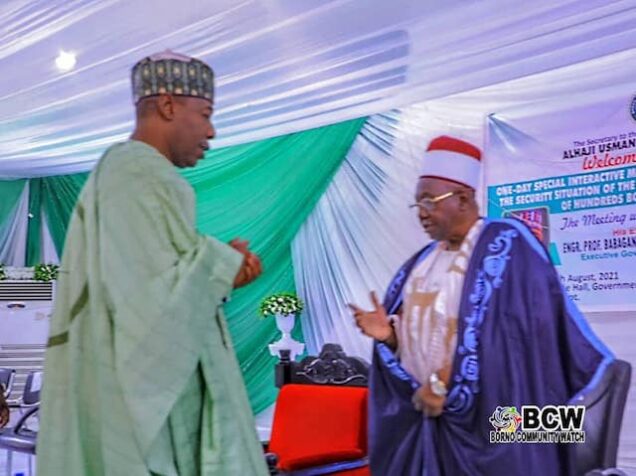 Zulum speaks with Shehu of Borno