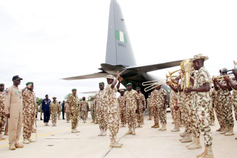 the inaugural welfare flight for Nigerian troops battling Boko Haram