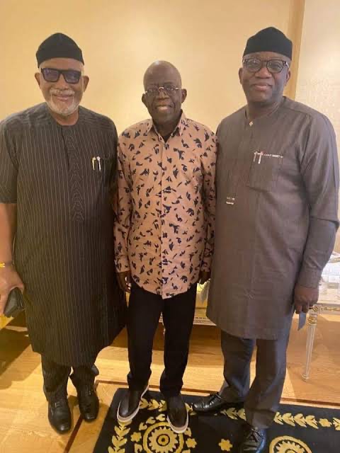 Flashback: Tinubu, Akeredolu and Fayemi in London after Tinubu's knee surgery 