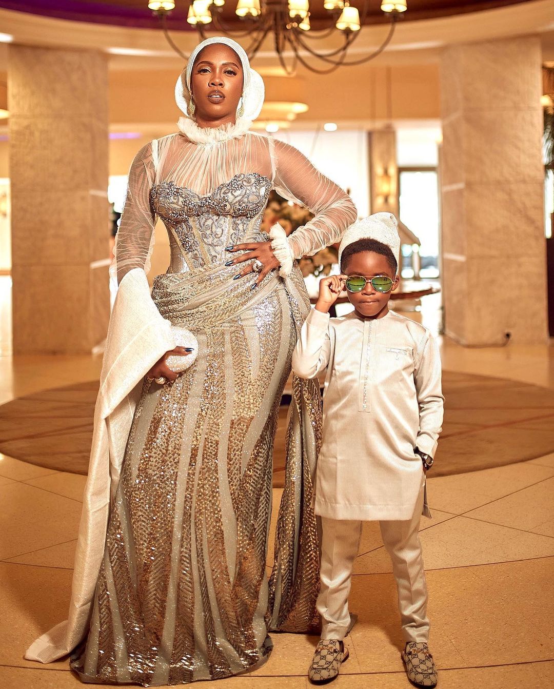 Tiwa Savage, and her son Jamal 