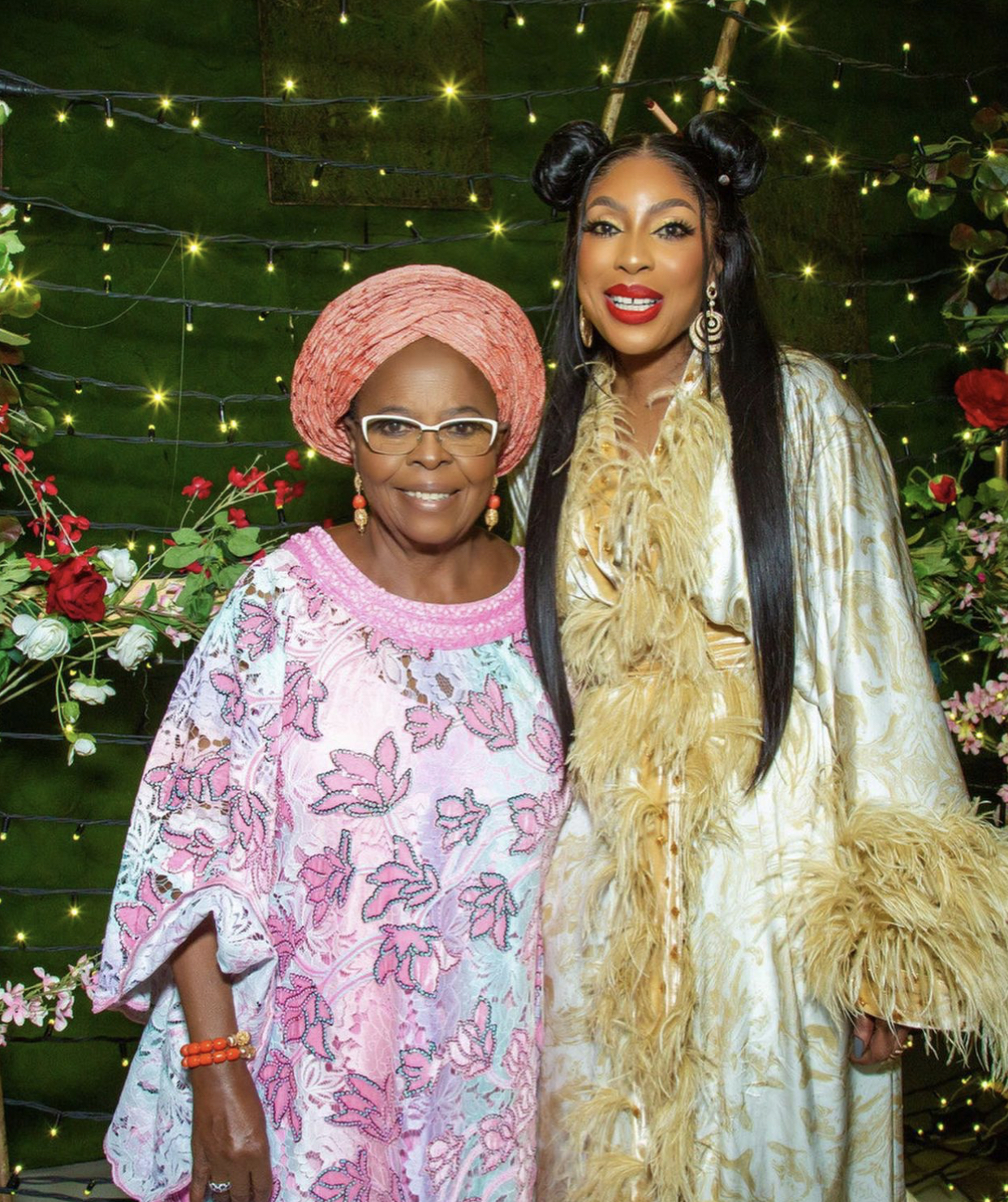 CEO of EbonyLife, Mo Abudu and her mother