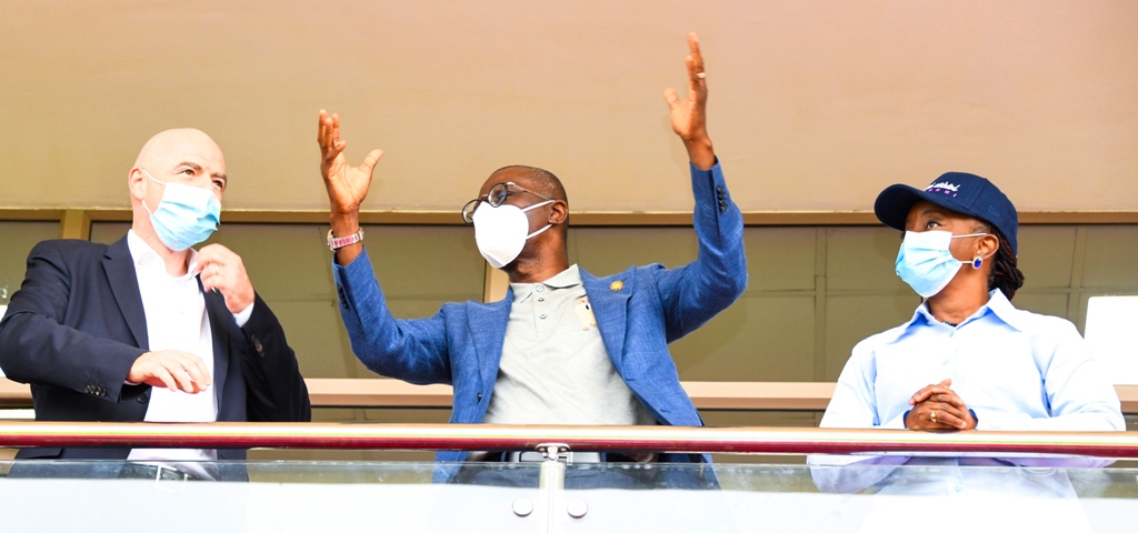 Infantino, Sanwo-Olu and his wife Ibijoke