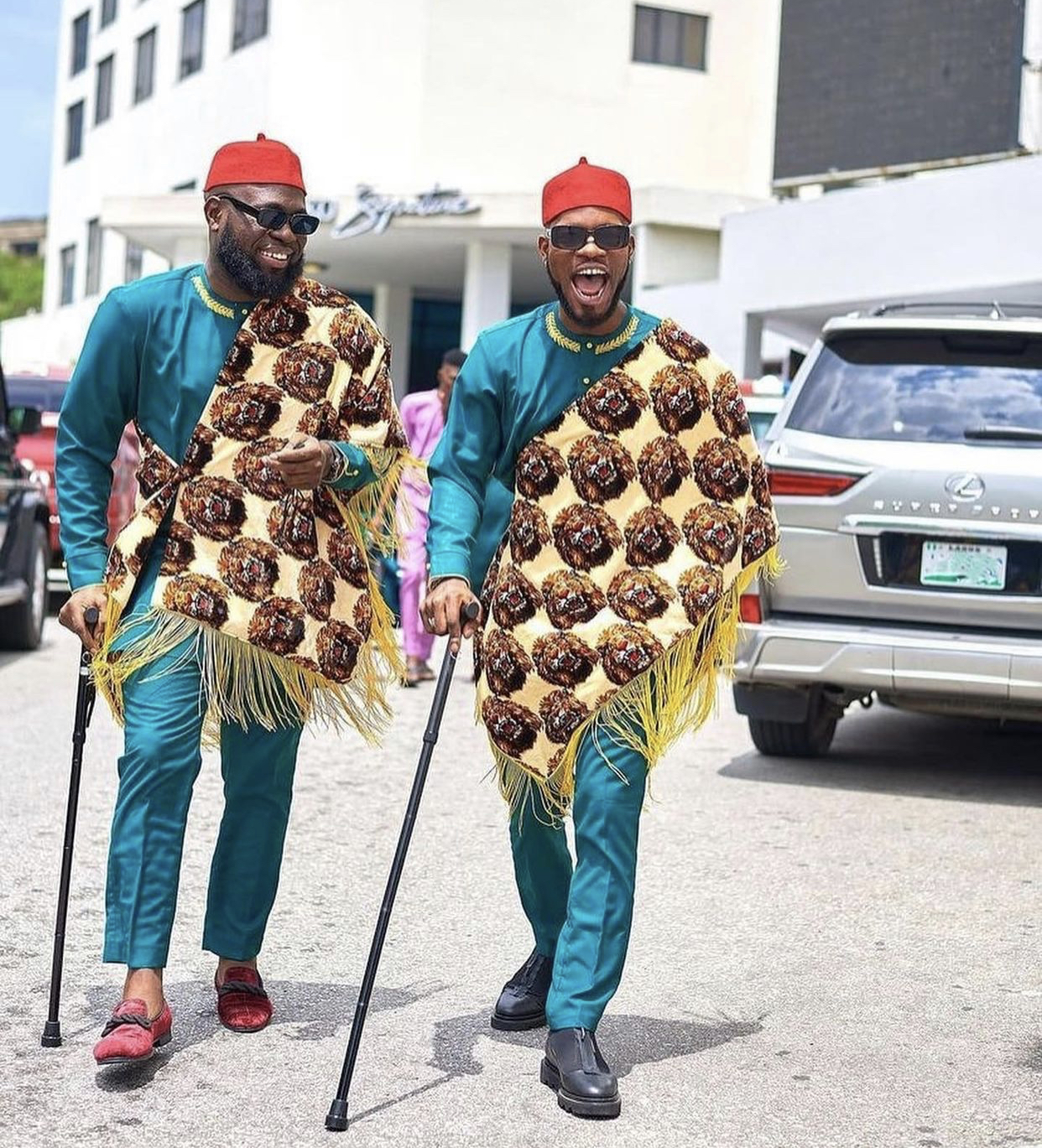 Lasisi and Broda Shaggi at Craze Clown’s wedding