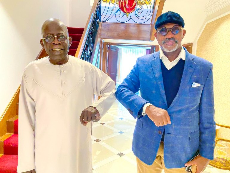 Tinubu exchanges greeting with Ogun governor