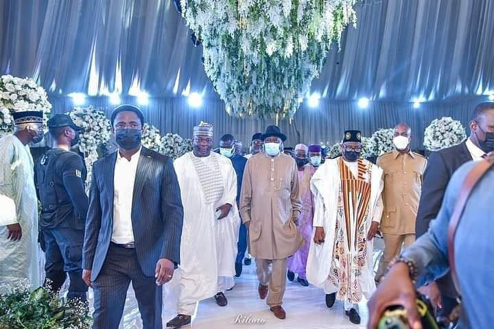 Jonathan and Lawan arrive for the wedding of Gov. Bala Mohammed'sdaughter