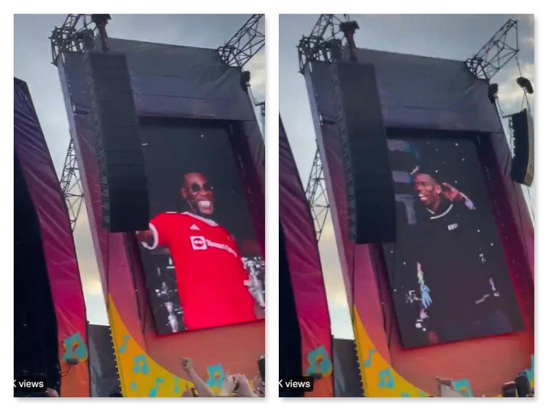 Burna Boy and Pogba on stage at Parklife Festival in Manchester