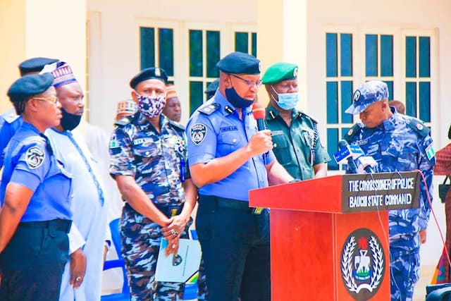 CP Sylvester Alabi briefs the media on the protest in Bauchi