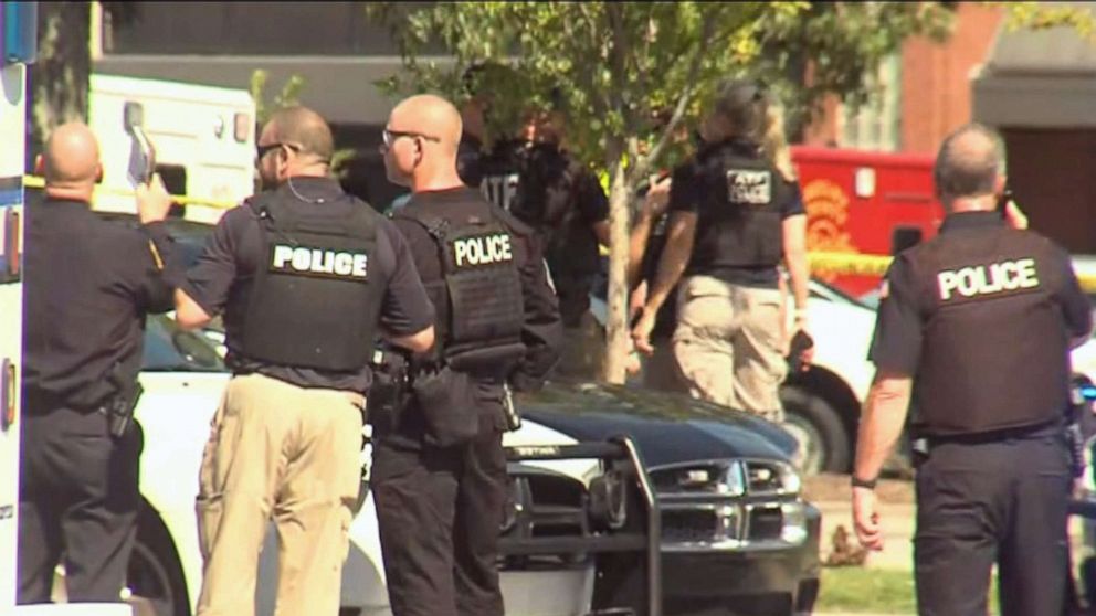 Collierville Police at the scene of the mass shooting near Memphis