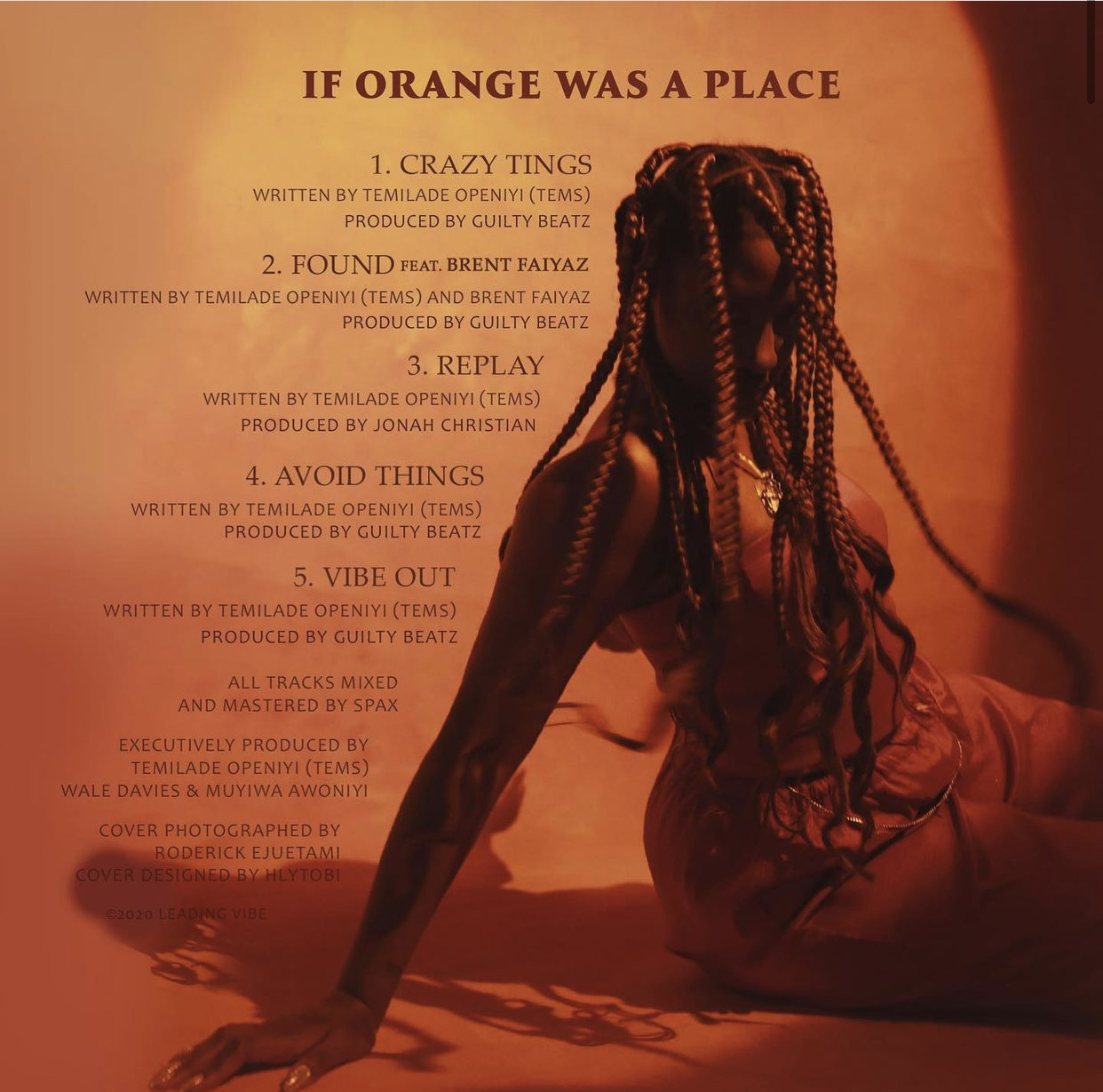 Tems "If Orange Was A Place" Tracklist