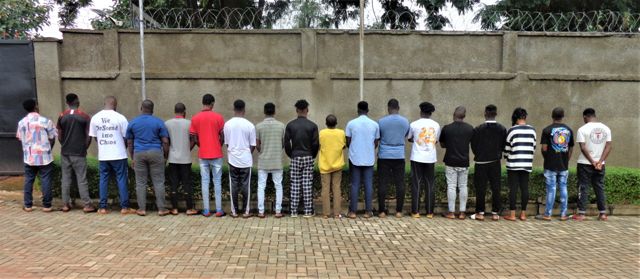 Some of the suspected internet fraudsters