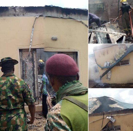 INEC office in Awgu LGA burnt: combo images of assets destroyed