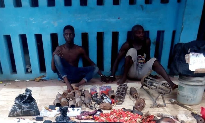 Arrested IPOB members and exhibits recovered from their hideout