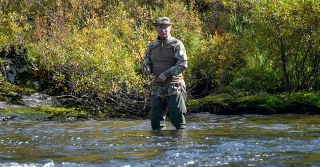 In a Siberian stream looking for a catch