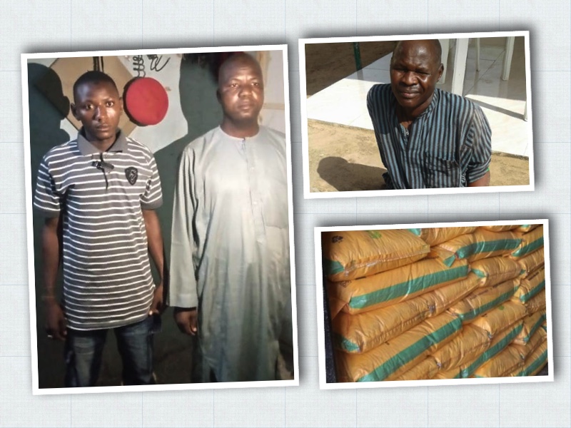 Left, the urea fertiliser supply gang, top right wanted terrorist, fertiliser in warehouse