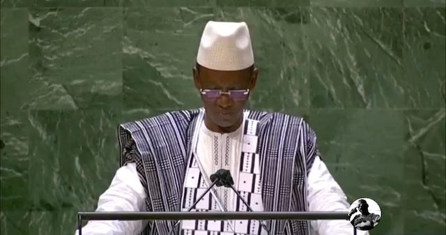 Mali's Prime Minister Choguel Maiga at the UN: defends hiring Russian mercenaries