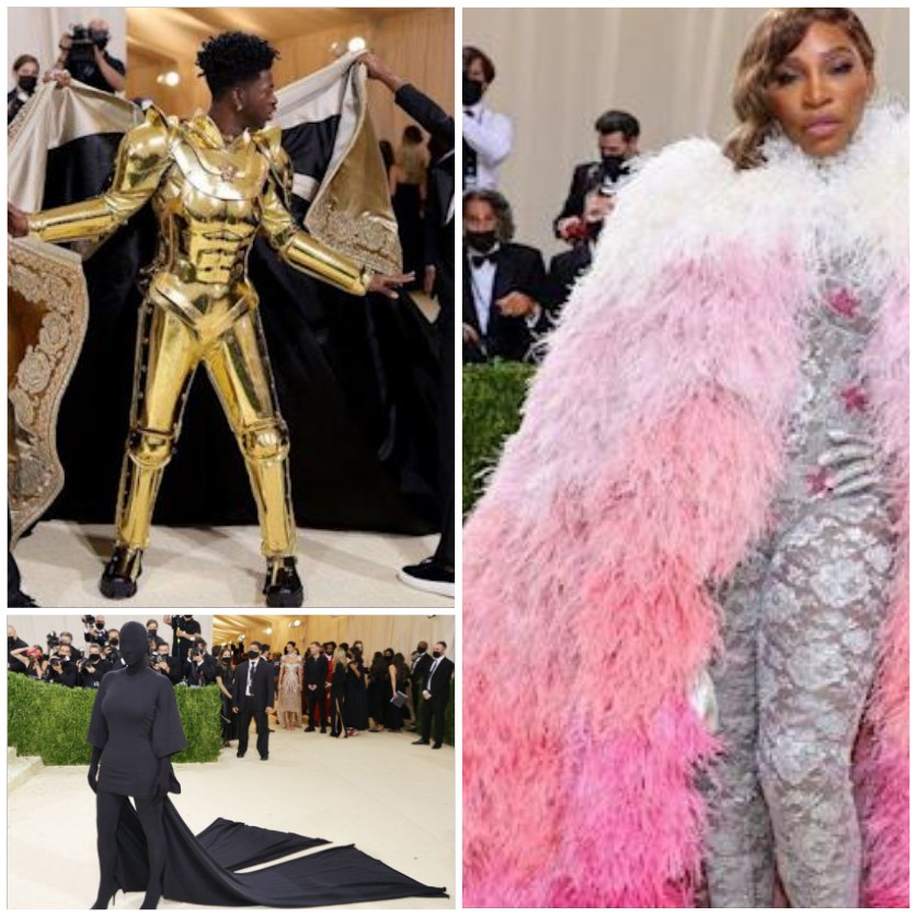 Lil Nas, Serena Williams and Kim Kardashian at the Met Gala 2021.