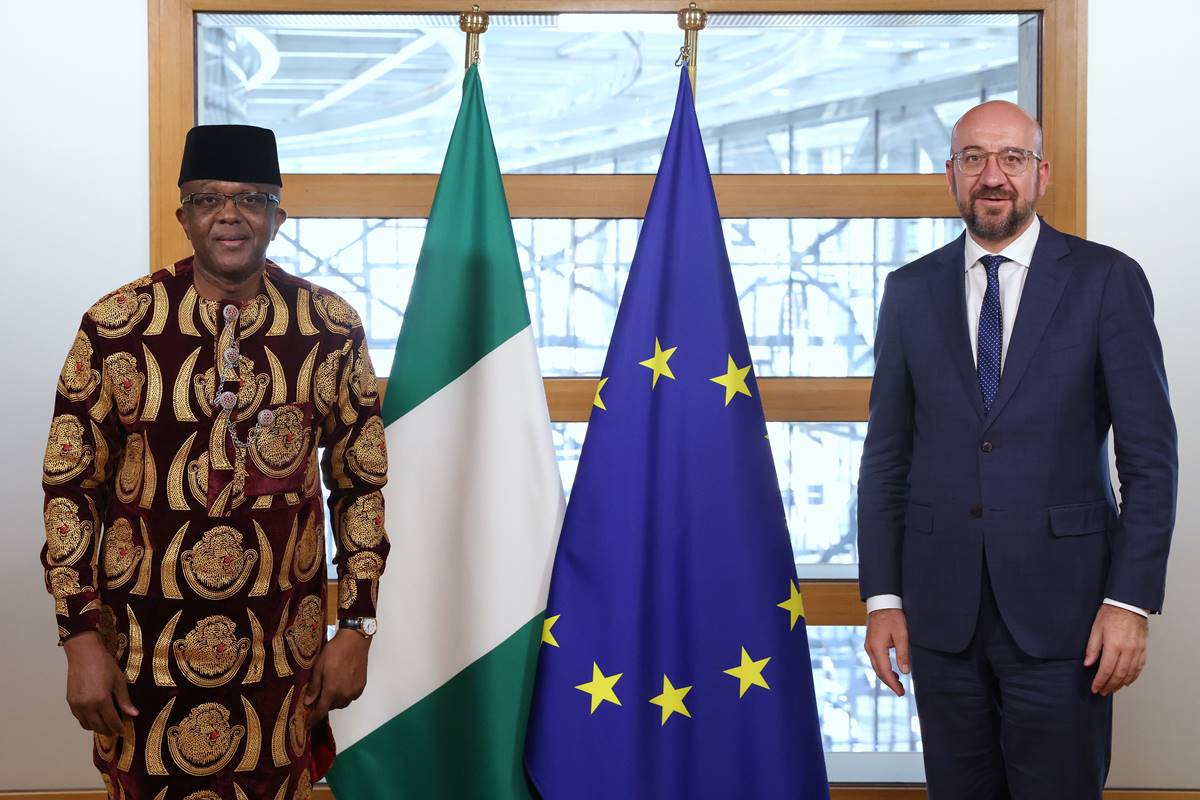 Amb. Onowu with Charles Michel