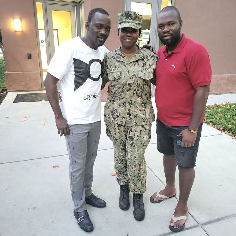 Opeyemi with her father and his friend