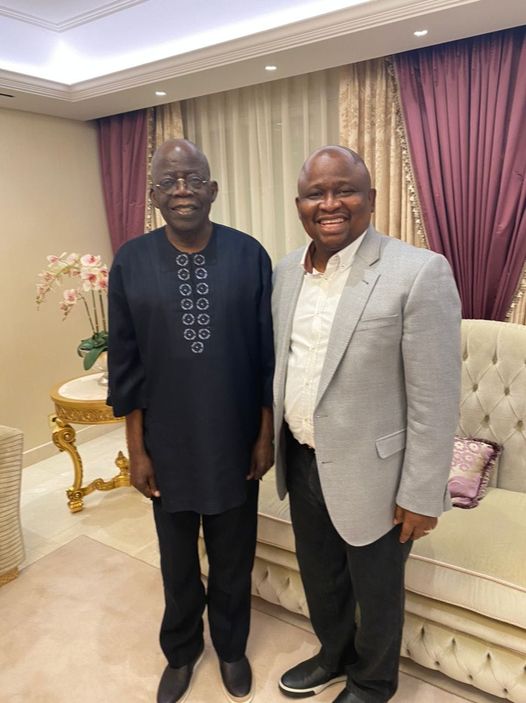 Olamilekan Solomon with Tinubu in London