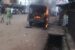 The vehicle of the 3 policemen set ablaze
