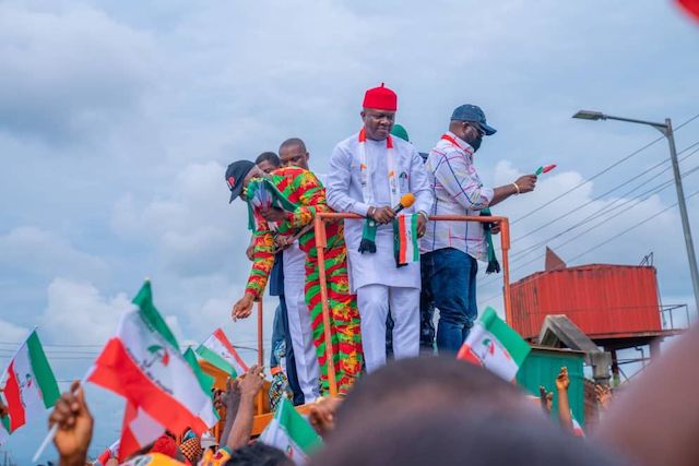 Valentine Ozigbo on the campaign trail