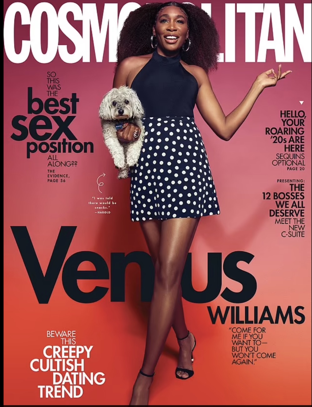 Venus Williams on the cover of October edition of Cosmopolitan