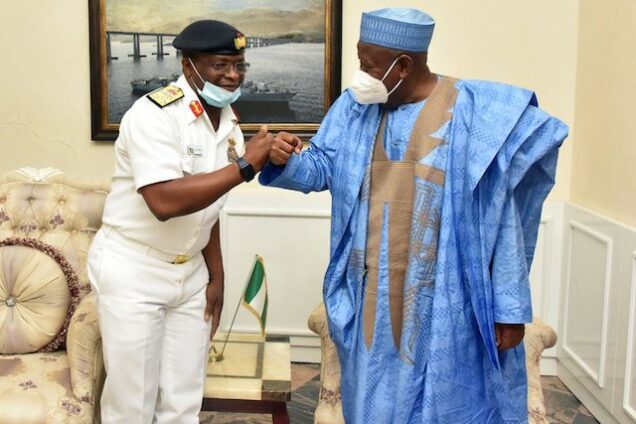 Vice-Admiral Awwal Zubairu Gambo and Governor Abdullahi Ganduje