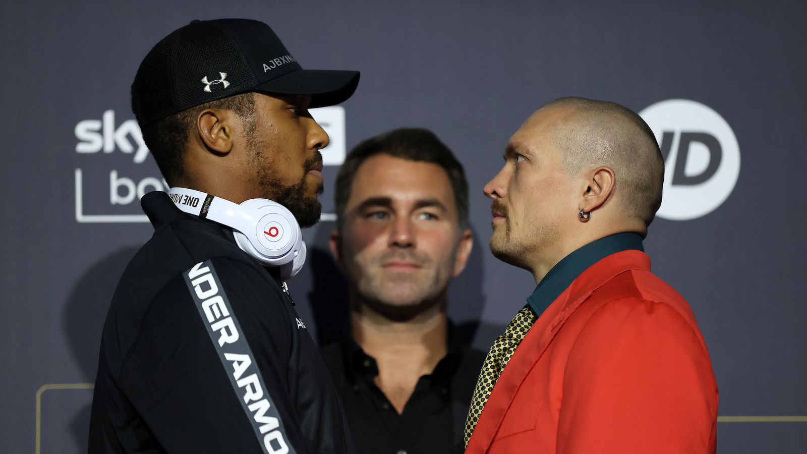 Anthony Joshua and Oleksander Usyk face-off ahead of Saturday fight