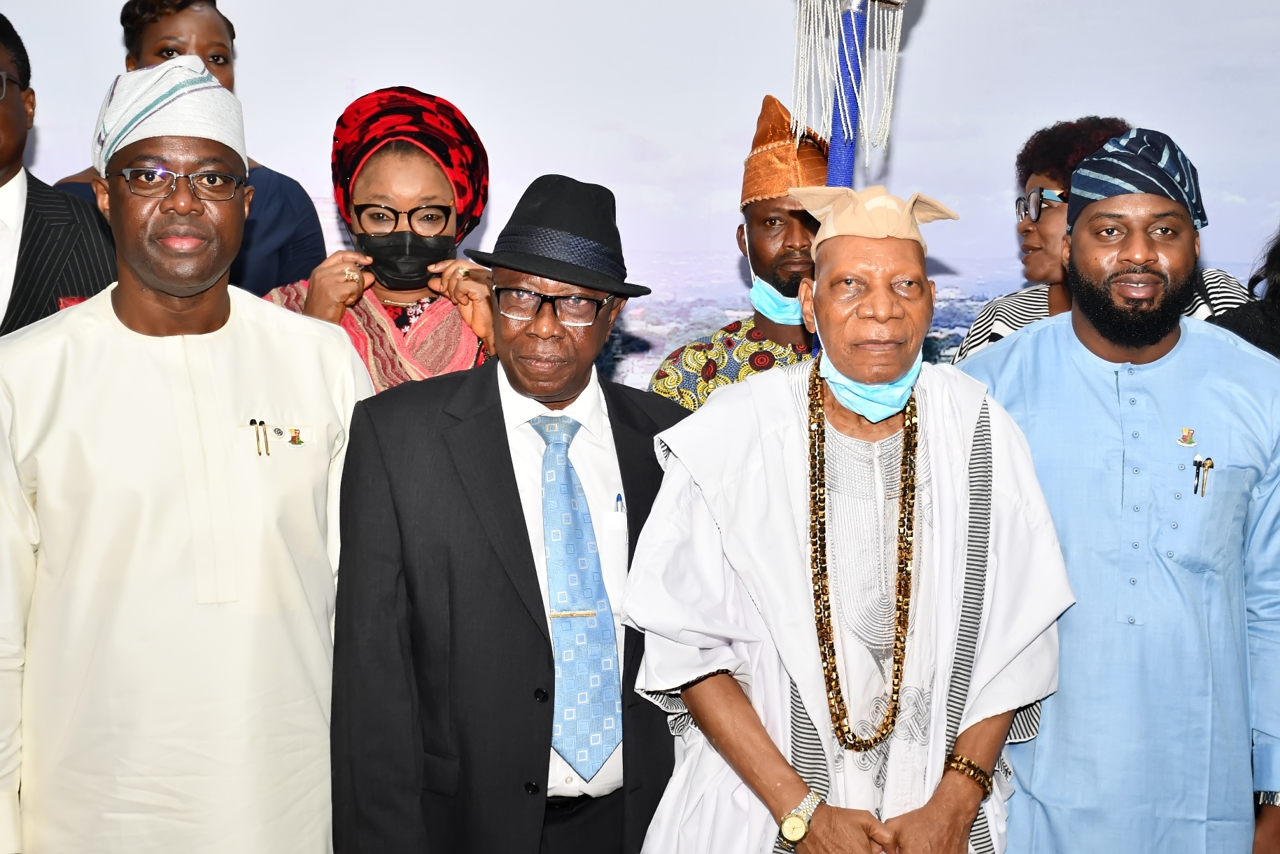 From left, Oyo State Governor, Seyi Makinde; New President, Oyo State Customary Court of Appeal Honorable Justice Moshood Abass; representative of Olubadan of Ibadanland, High Chief Eddy Oyewole and Speaker, Oyo State House of Assembly, Hon Debo Ogundoyin during the swearing-in of Justice Abass as President, Customary Court of Appeal held at Governor's Office, Secretariat, Ibadan.