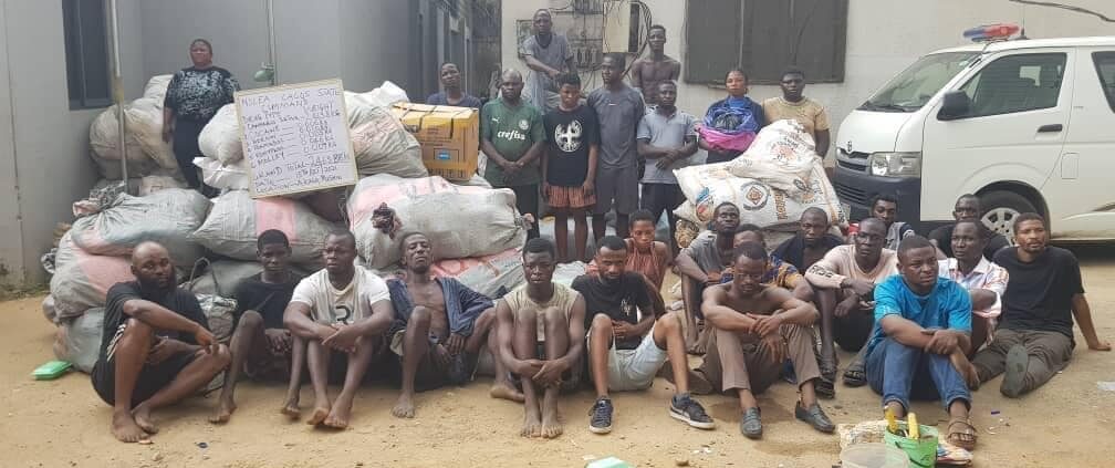 Some of the drug suspects arrested in Lagos