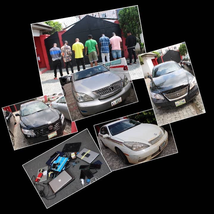 The suspects with the cars, others recovered from them