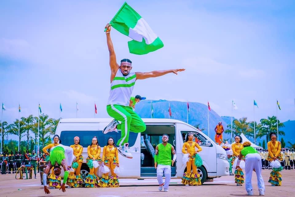 Nigerians in flag waving in Abuja