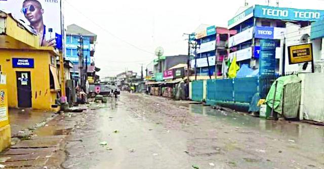 A deserted road in Umuahia