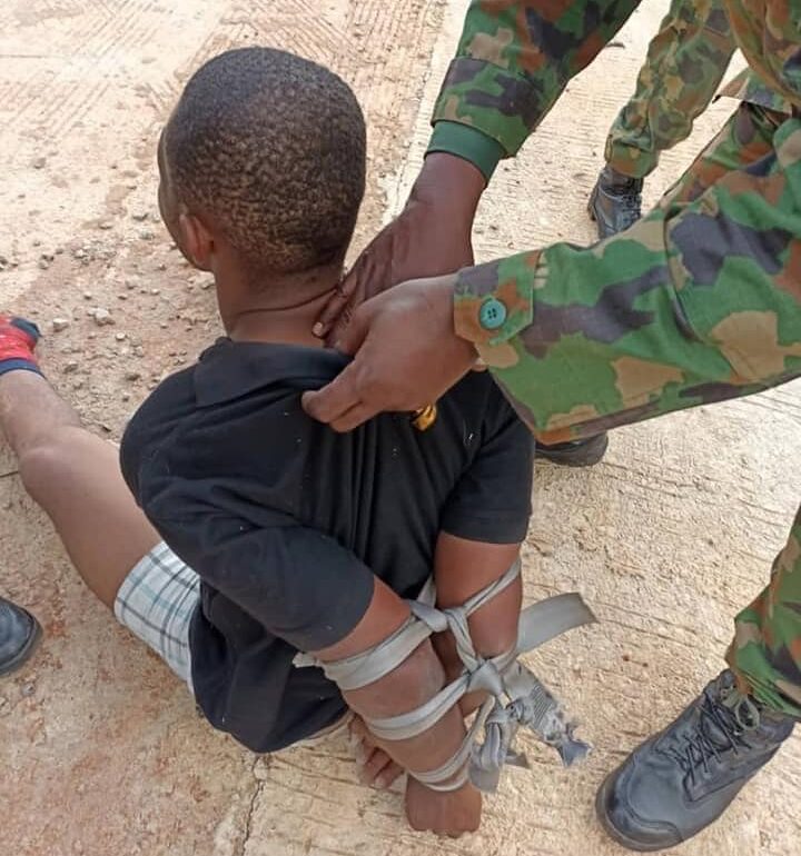 One of the Biafran national guard gunmen arrested by troops