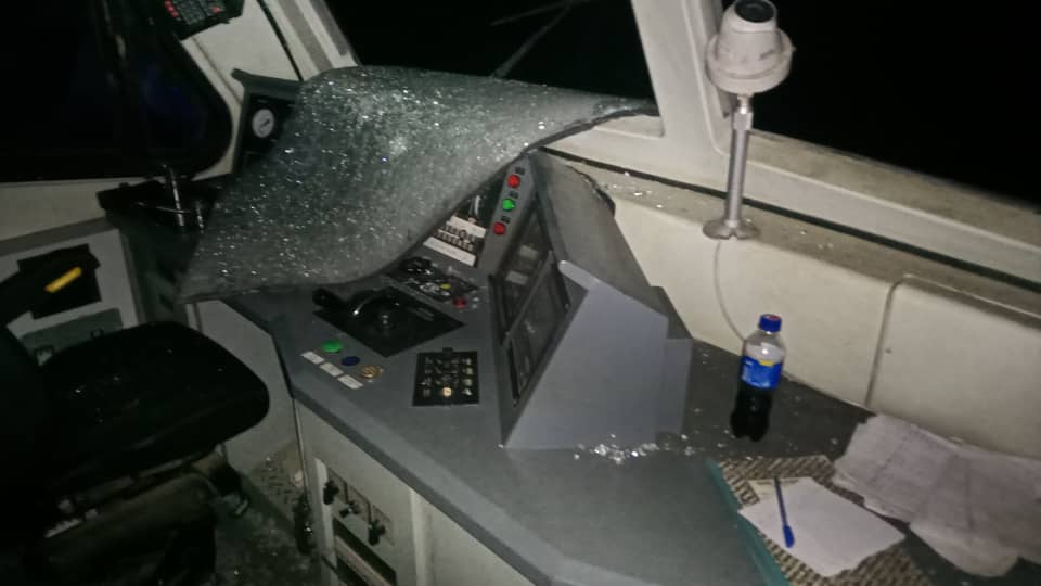 Inside the locomotive   of the Kaduna-Abuja train