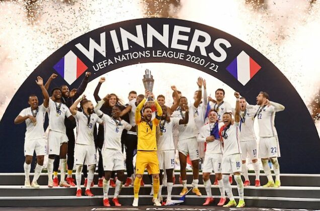 France team with the UEFA Nations League cup