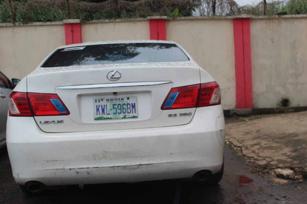 The Lexus ES 350 exhibit recovered from the suspect