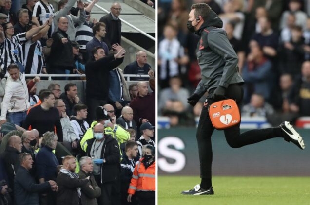 Medical emergency in the stands during Newcastle, Tottenham match
