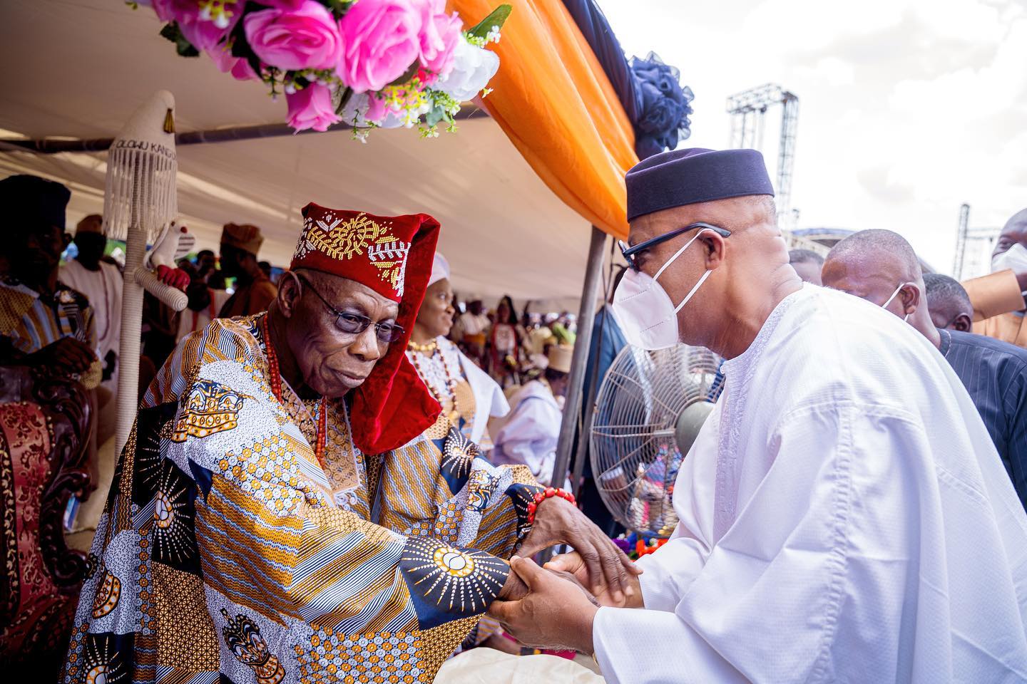 Obasanjo and Dapo Abiodun at the Omo Olowu Festival