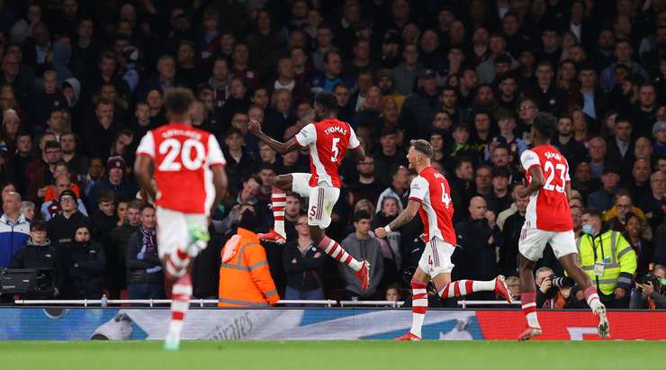 Partey scores Arsenal's first goal