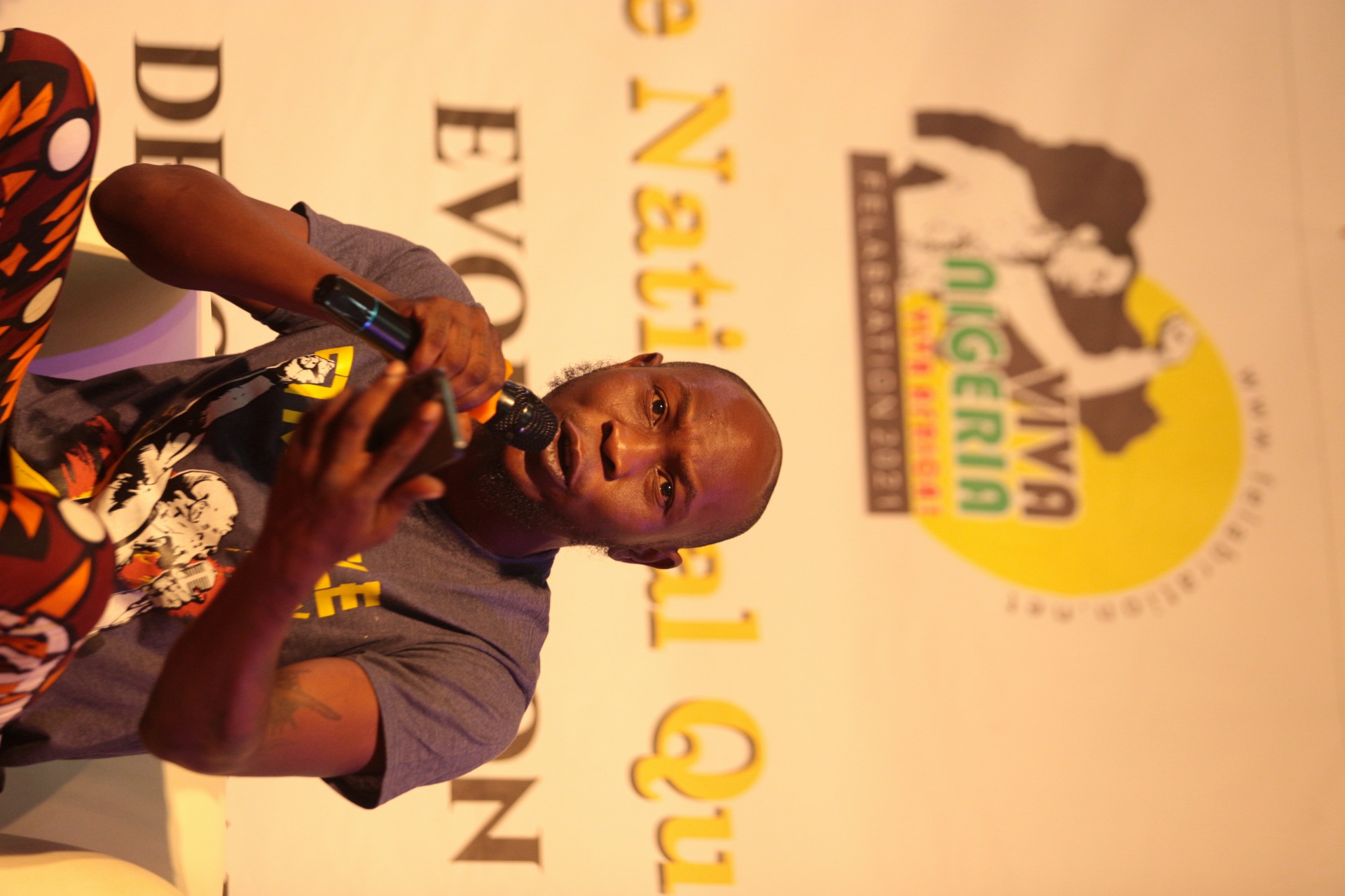 Seun Anikulapo Kuti responding to questions from the audience.