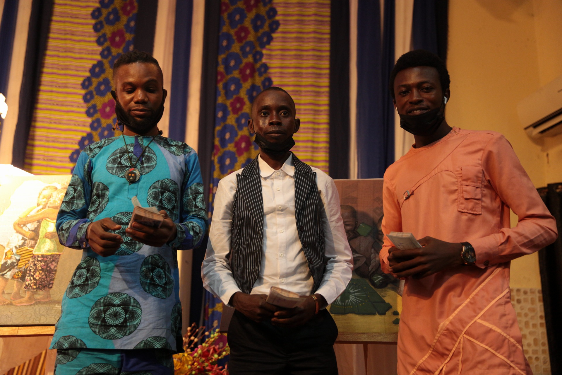 Winners of this year's Felabration artwork competition L-R: Amioleman Emmanuel, Amuta Isitoruka and Eweje Emmanuel. 