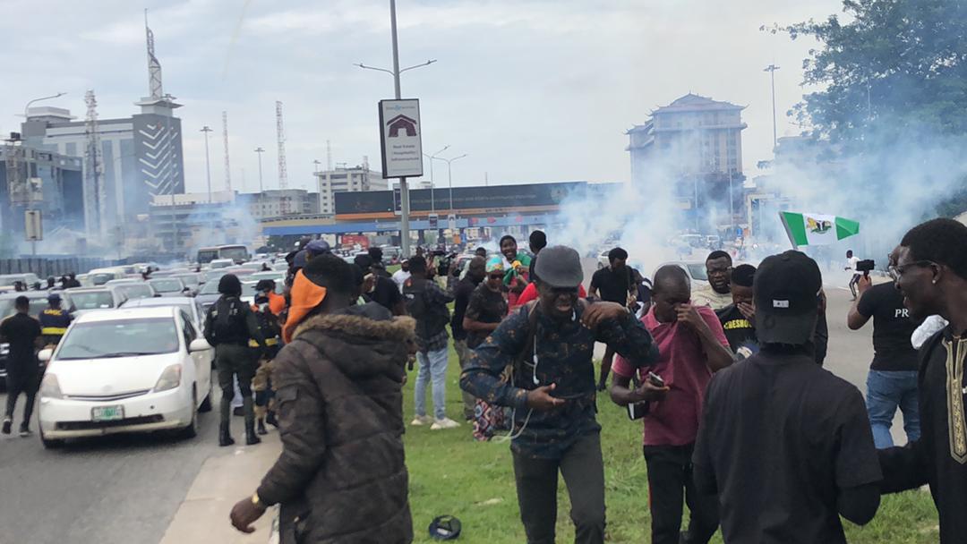 Police teargas protesters