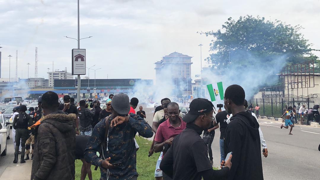 Police teargas protesters