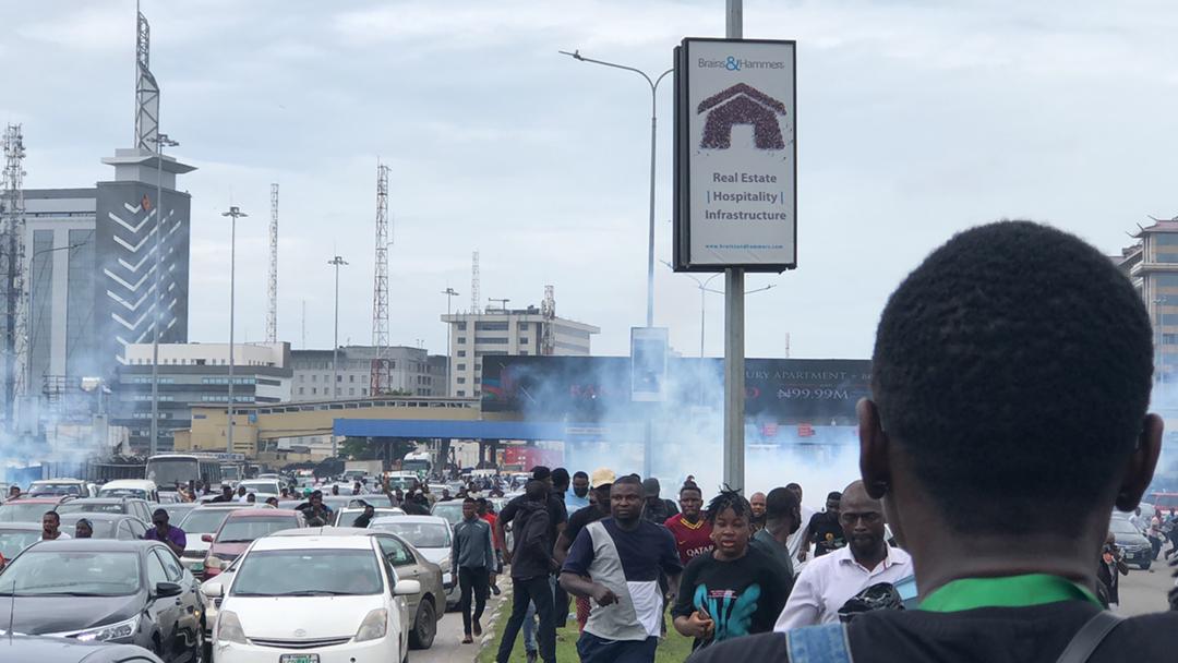 Police teargas protesters