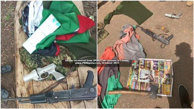 Recovered items from IPOB ESN in Ebonyi State