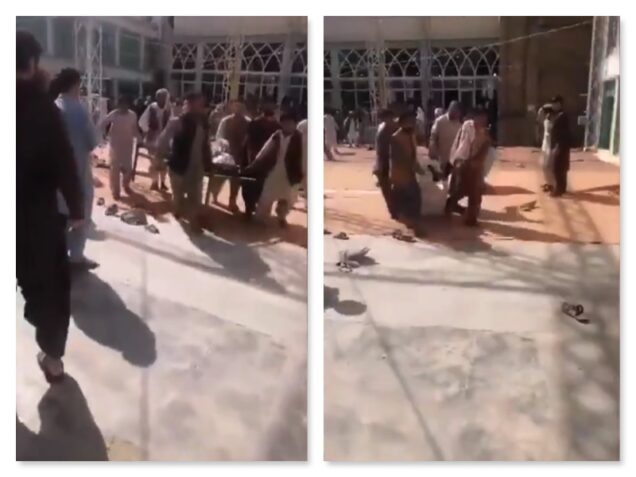 Screenshots from Alarabiya video of the bombing in Kandahar