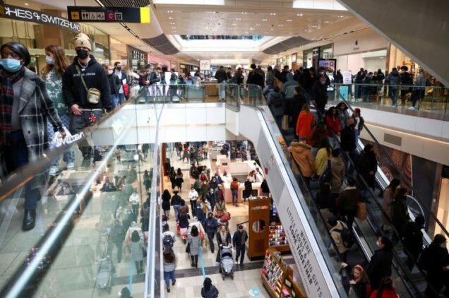 Shoppers at Westfield Mall in Stratford City London